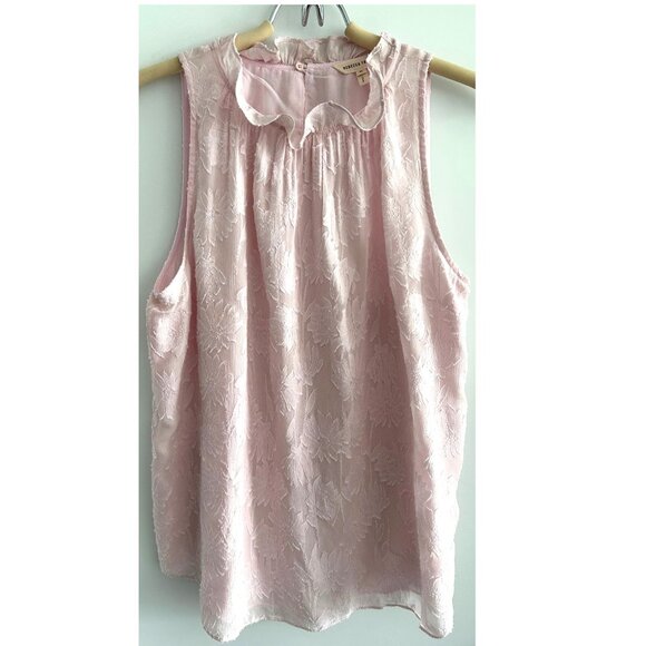 Rebecca Taylor Light Pink Silk Cotton Top Sz 10 - Picture 1 of 7